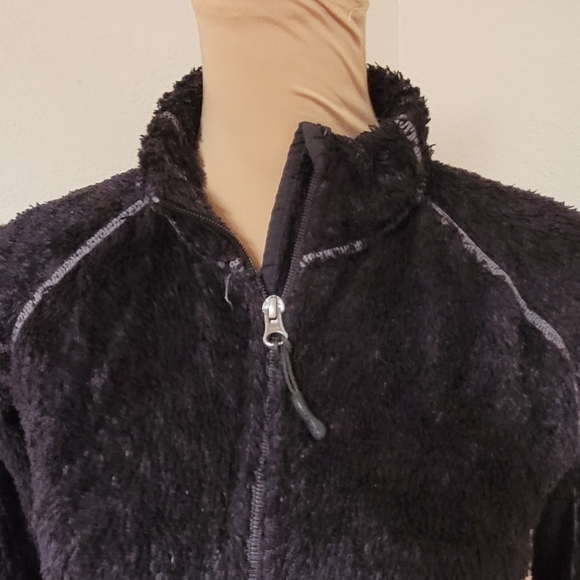 Marmot Black Fuzzy Zip Up Jacket - Picture 3 of 5